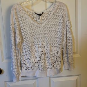 BCBG lace crochet top!